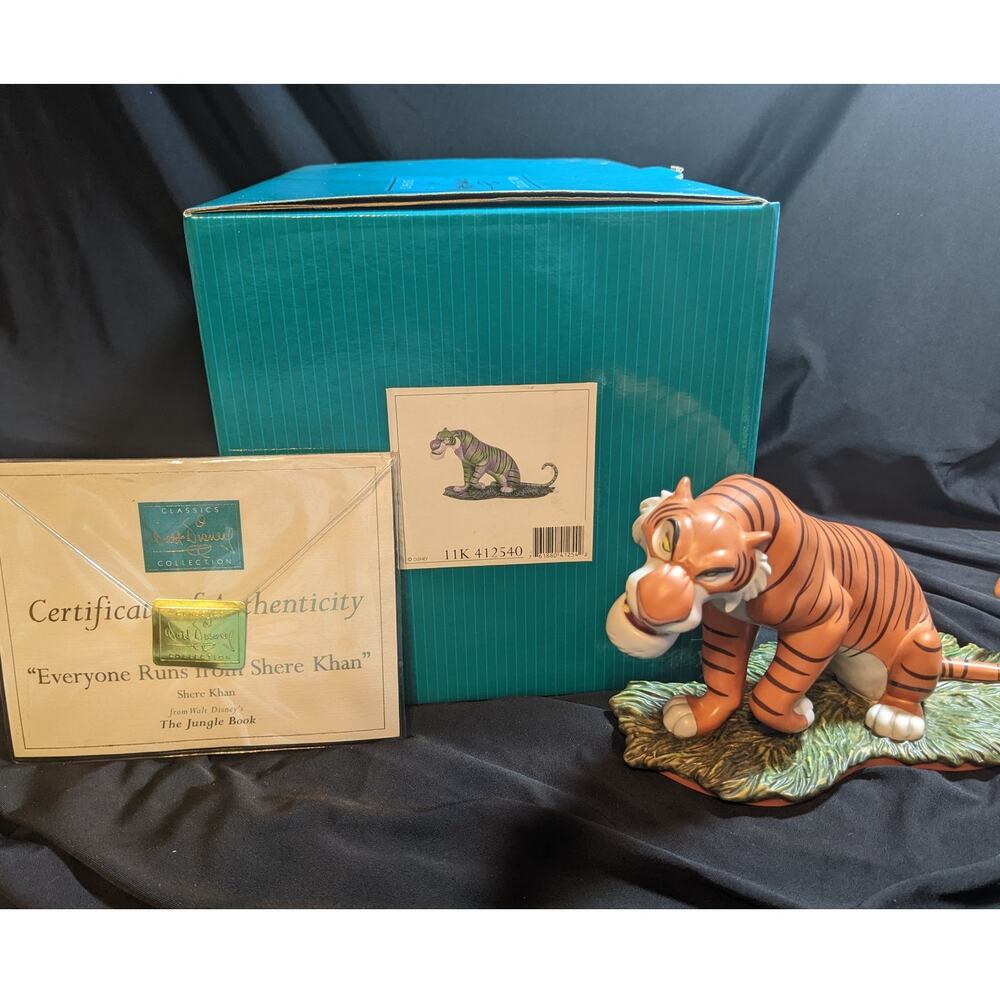 DISNEY WDCC Shere Khan Jungle Book Everyone Runs From Figurine Box & COA